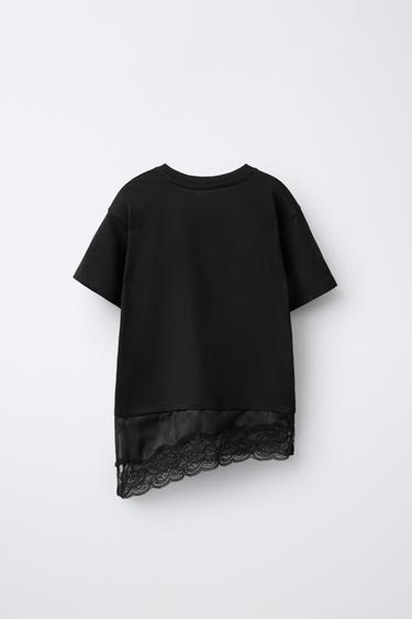 COMBINATION LACE T-SHIRT — Black 2