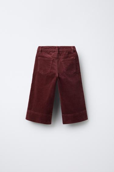 PANTALON EN VELOURS STYLE MARINE - Bordeaux de Zara - Image 1