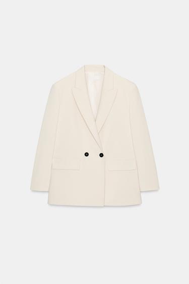 ダブルブレストオーバーサイズブレザーオフホワイトZaraのダブルブレストオーバーサイズブレザー - オフホワイト 