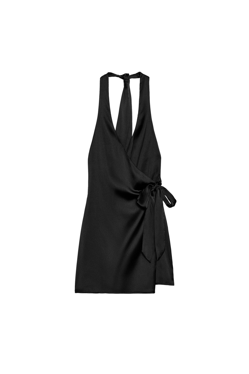 SATIN EFFECT HALTER DRESS - image 3