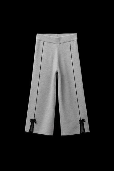 PANTALÓN RECTO PUNTO LAZOS - Gris de Zara
