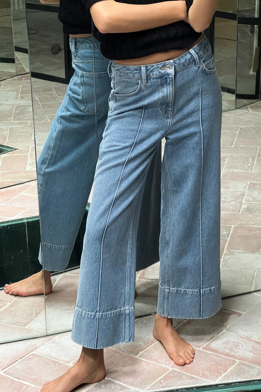 Size 6 Zara Jeans Women Distressed Mid Rise skinny Fit Blue Denim