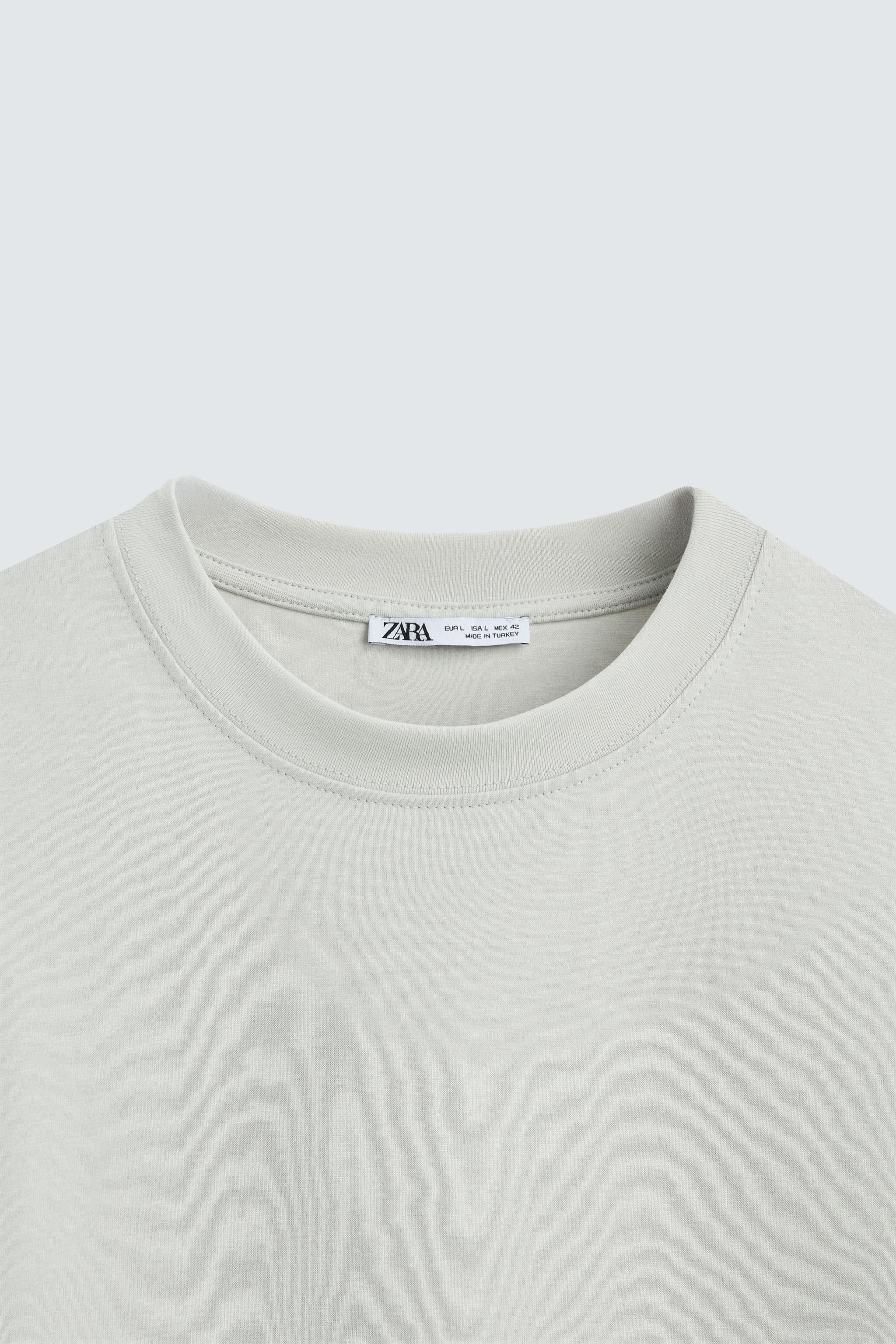 BASIC REGULAR FIT T-SHIRT - Pearl gray | ZARA United States