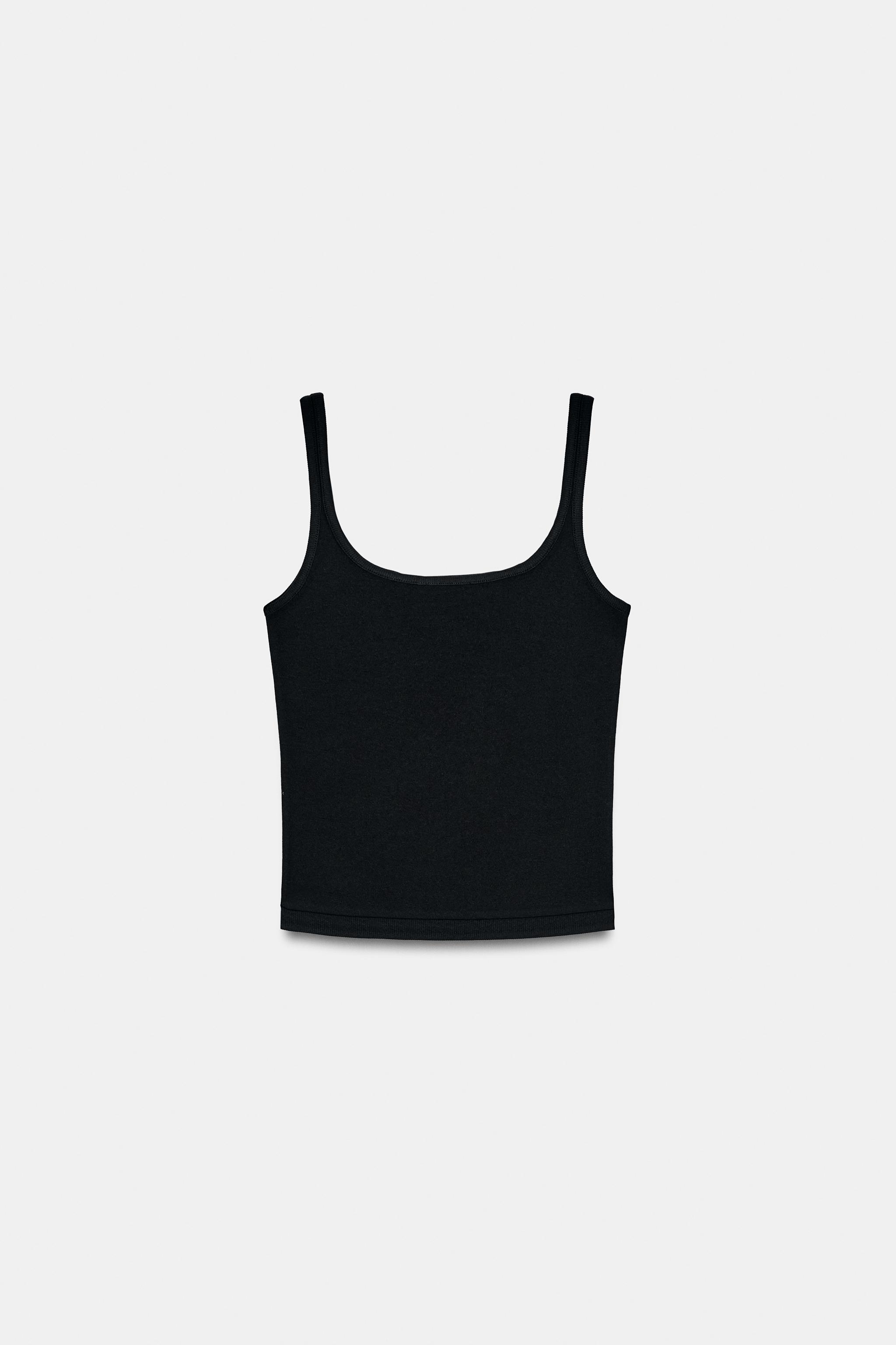 Zara FİTİLLİ MODAL PAMUKLU ASKILI TOP görsel 5