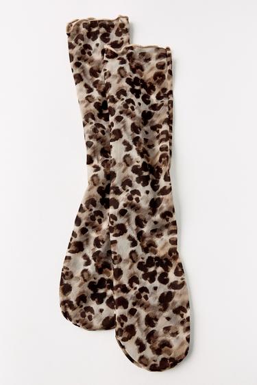 CALCETINES FINOS ESTAMPADO ANIMAL - Leopardo de Zara