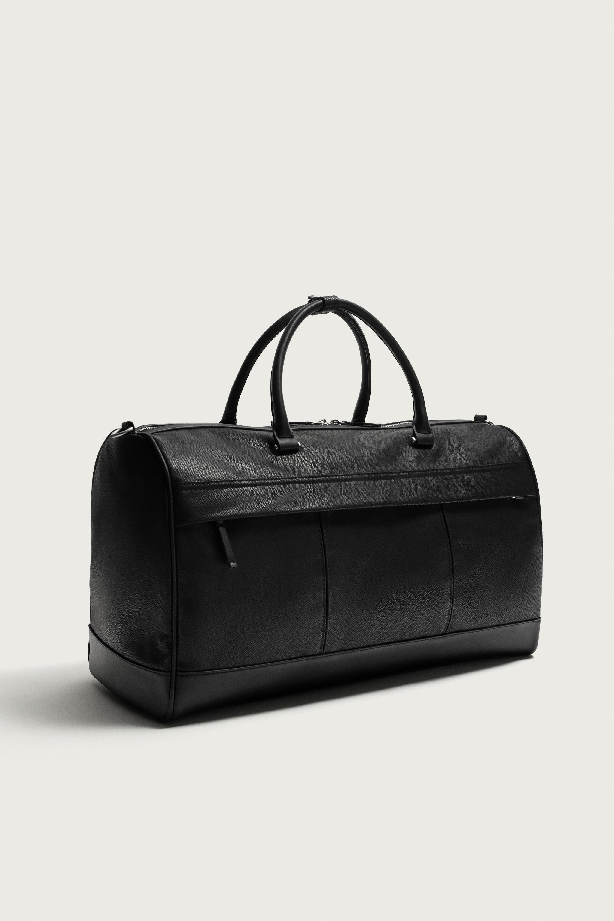 TEXTURED DUFFEL BAG — Black (alternate view)