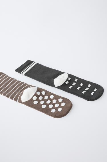 LOT DE DEUX PAIRES DE CHAUSSETTES ANTIDÉRAPANTES CITROUILLE ET TÊTE DE MORT - Marron de Zara - Image 2