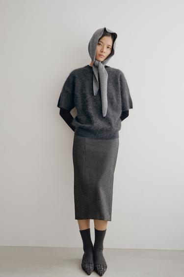 JASPE MIDI PENCIL SKIRTグレーマールZaraのJASPE MIDI PENCIL SKIRT - グレーマール 