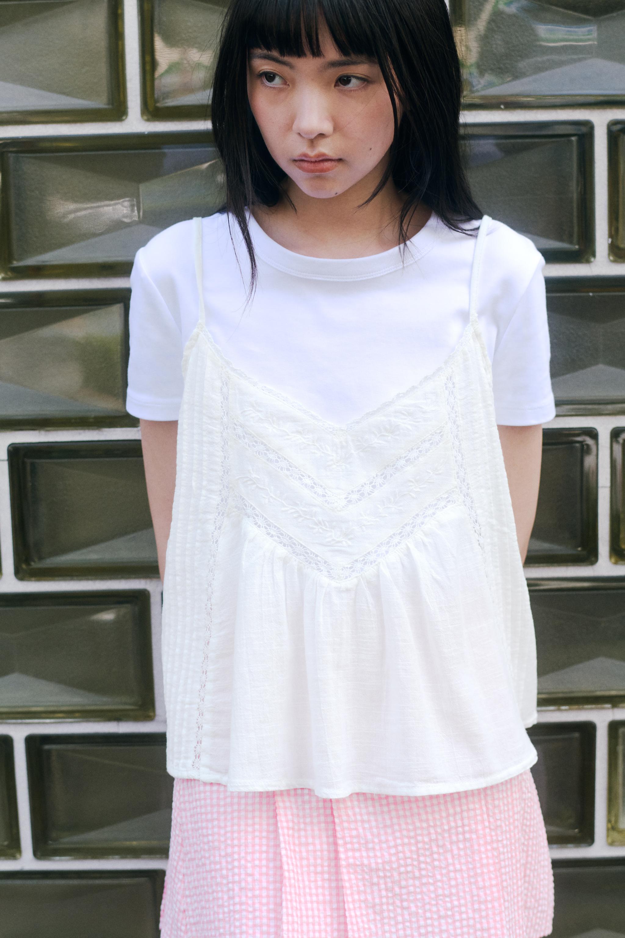 ZARA ZW COLLECTION パッチワーク刺繍入りトップス - メルカリ
