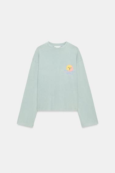 AGUSTINA SHUAN SOLAR ECLIPSE T-SHIRT - Grey / Blue by Zara