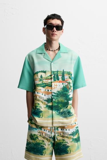 LANDSCAPE PRINT SHIRT - Green by Zara