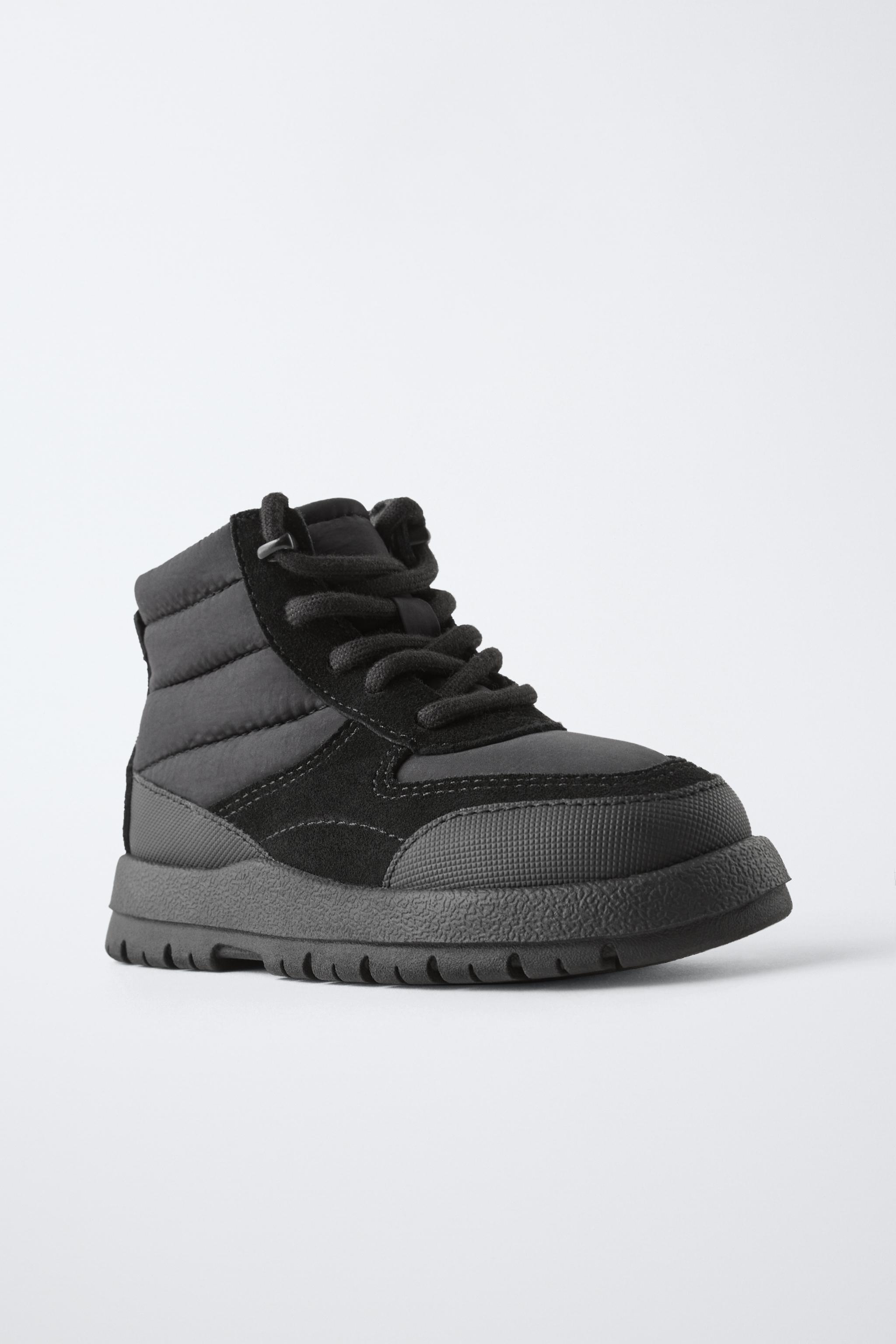 NYLON LACE-UP BOOTS - Black | ZARA India