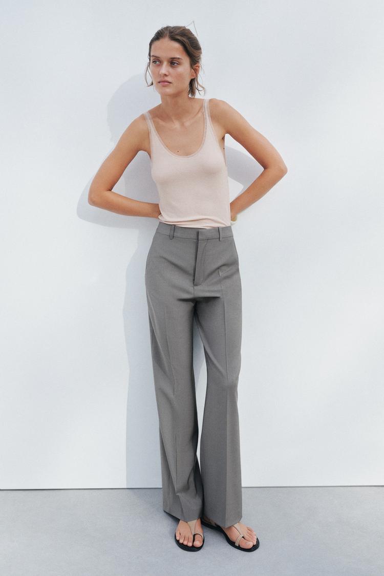 ZWコレクション ウール100% ストレートパンツ - グレー | ZARA Japan 