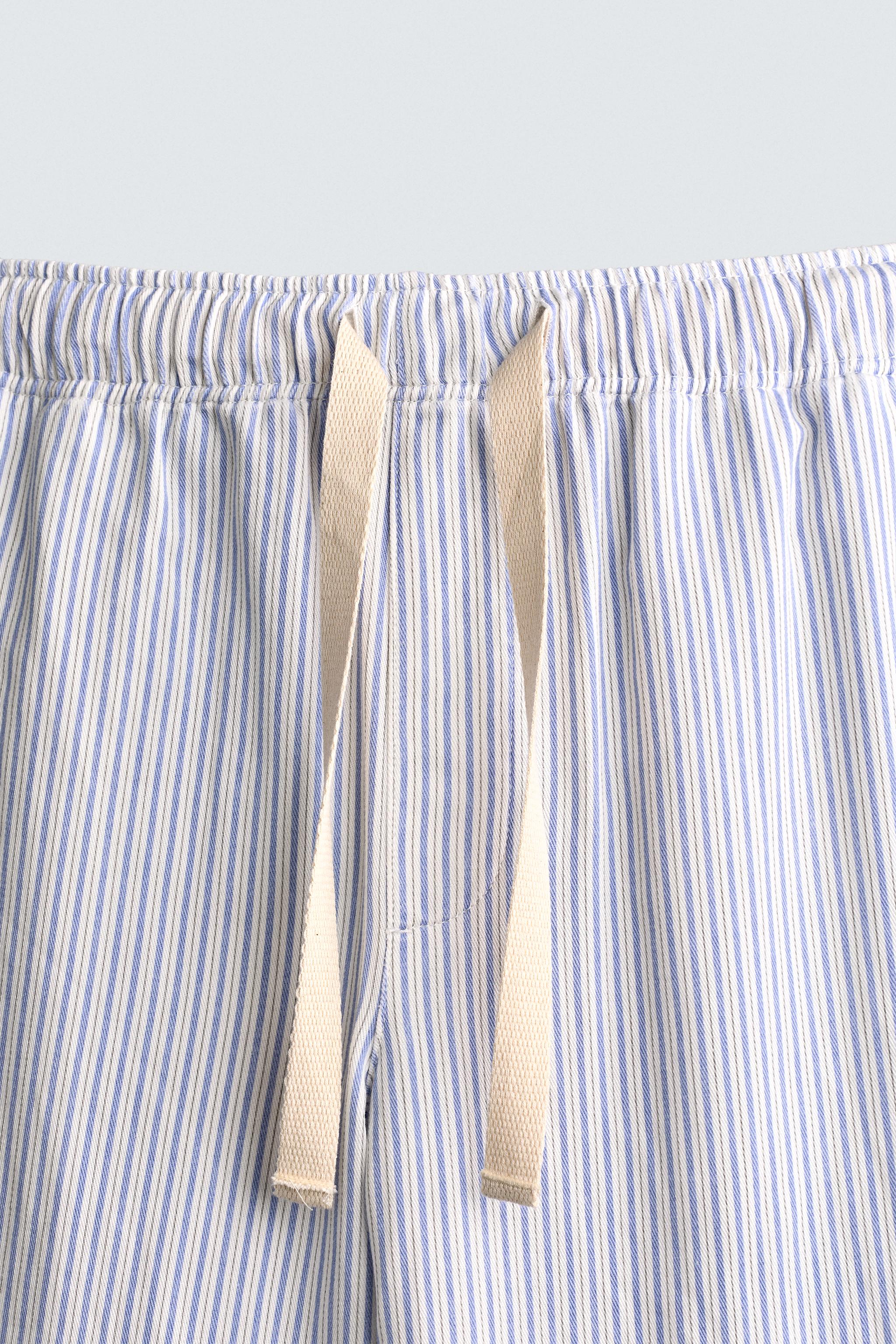 STRIPED WIDE FIT PANTS