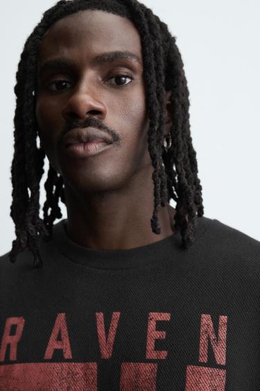 T-SHIRT STRUCTURÉ OUVERTURE VARSITY - Noir de Zara - Image 5