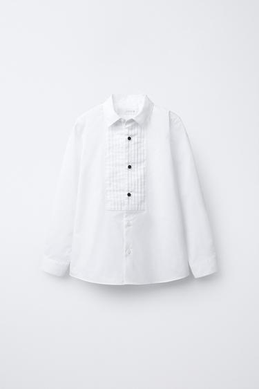 DETACHABLE VELVET BOW TIE SHIRT - White by Zara - Image 1