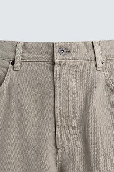 FADED STRAIGHT-LEG JEANS - Light beige by Zara - Image 9