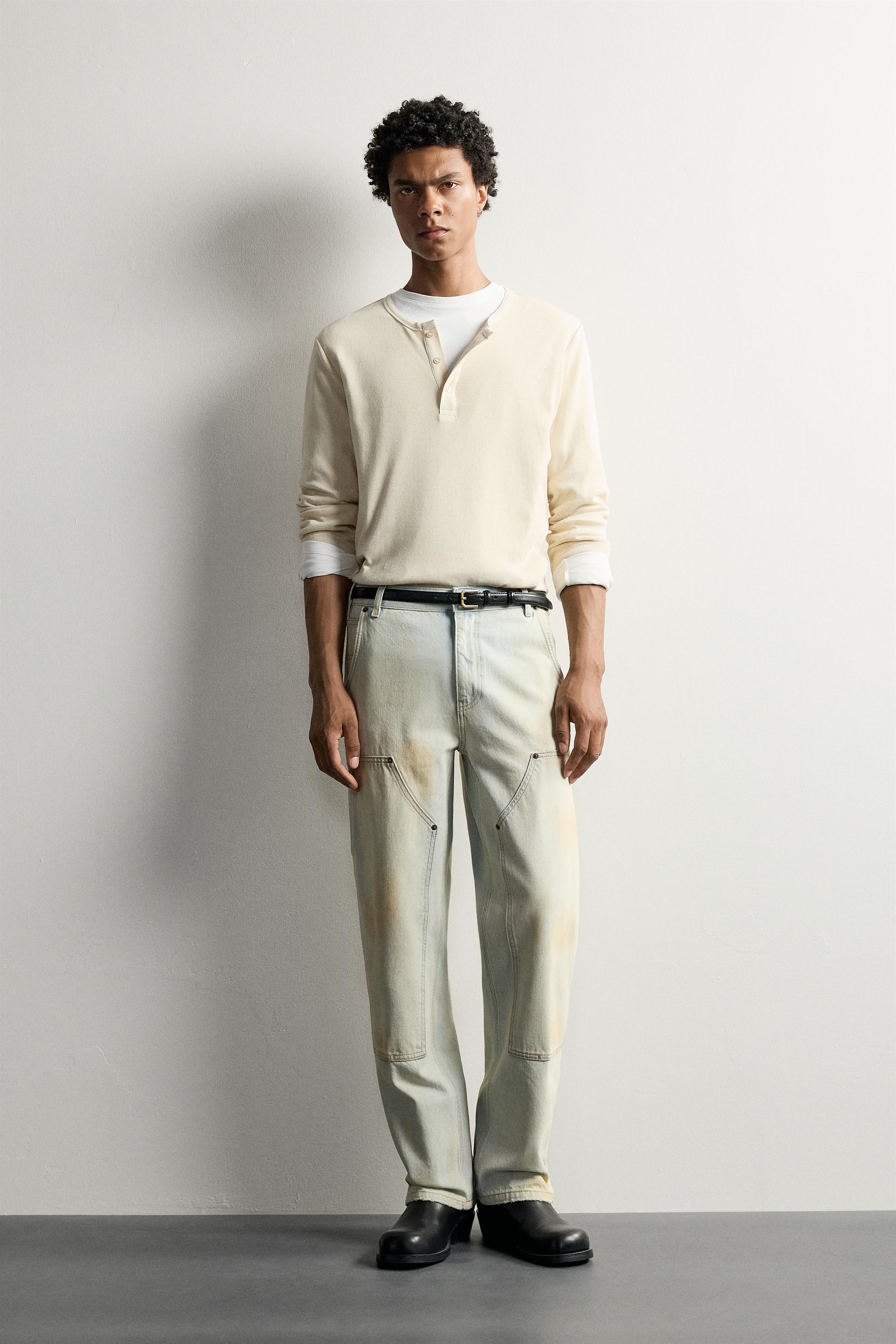 Мужские джинсы Zara VINTAGE-WASH CARPENTER PANTS
