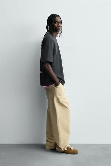 RUBBERISED PRINT T-SHIRT - Dark anthracite by Zara - Image 3