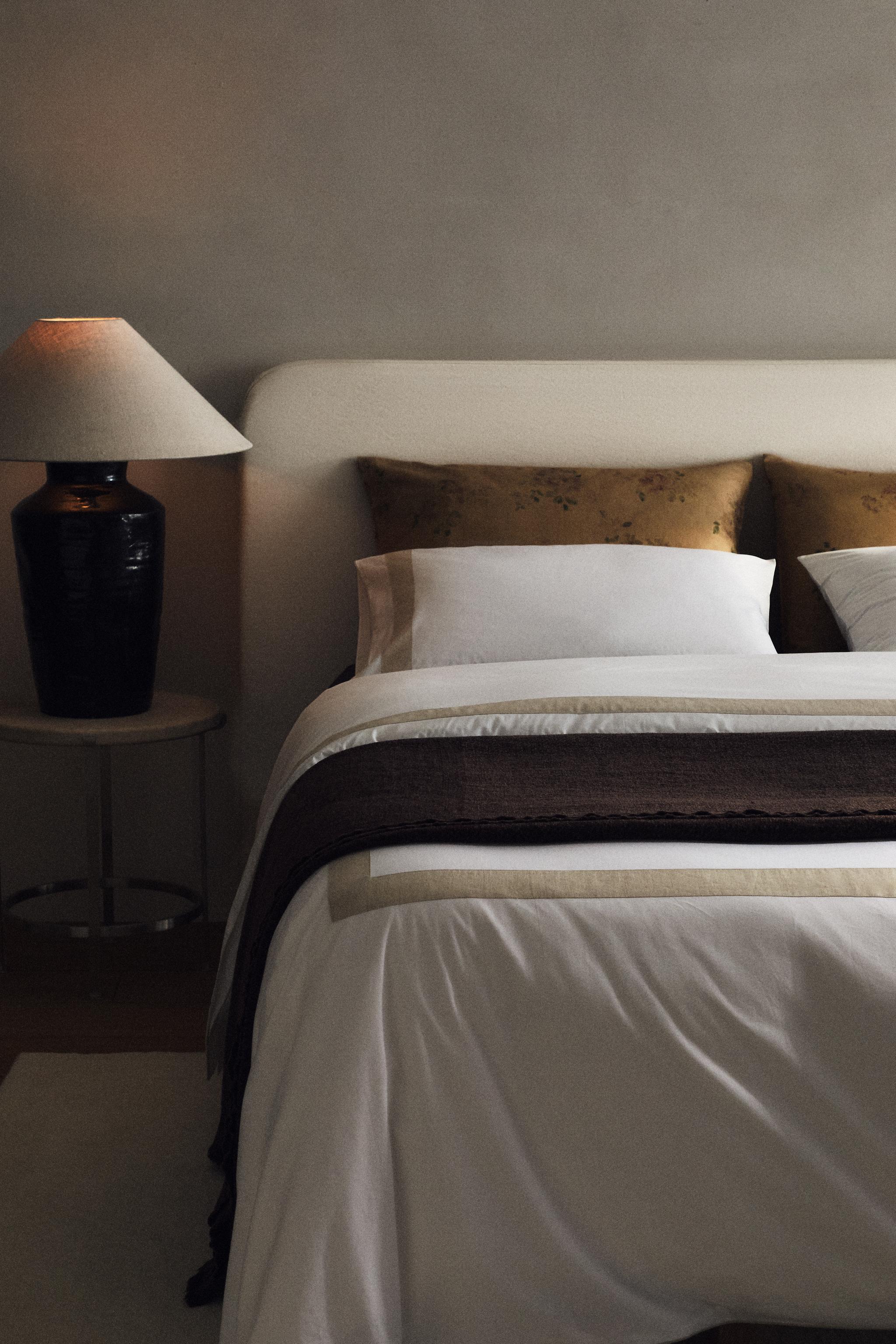 HOUSSE DE COUETTE COTON LISERÉ