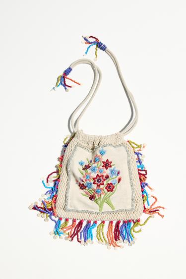FLORAL EMBROIDERED BUCKET BAG - Multicoloured by Zara