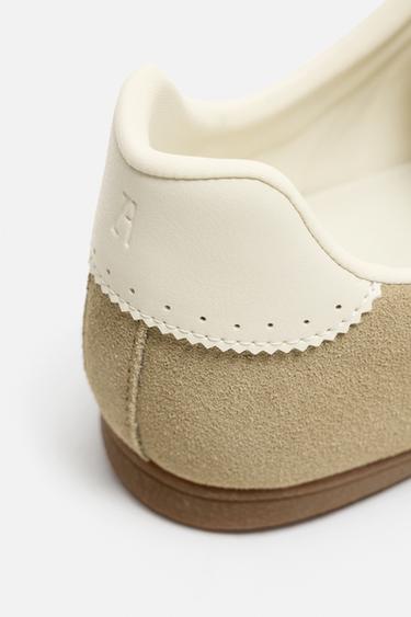 LEATHER TRAINERS - Sand Brown by Zara - Image 3