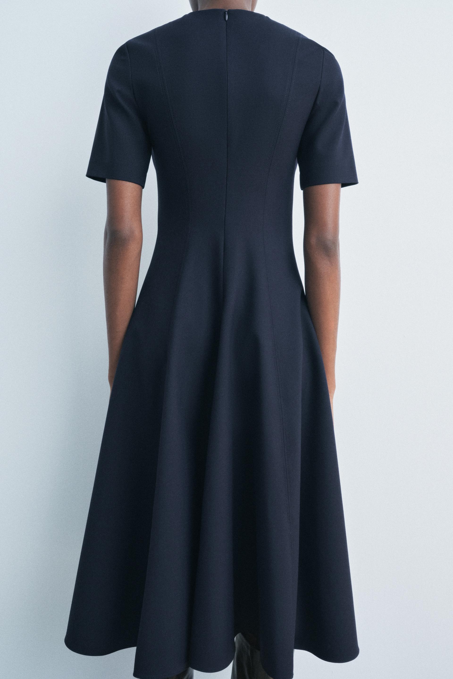 ゴデット ミディ丈ワンピース ZW COLLECTION - ネイビーブルー | ZARA 