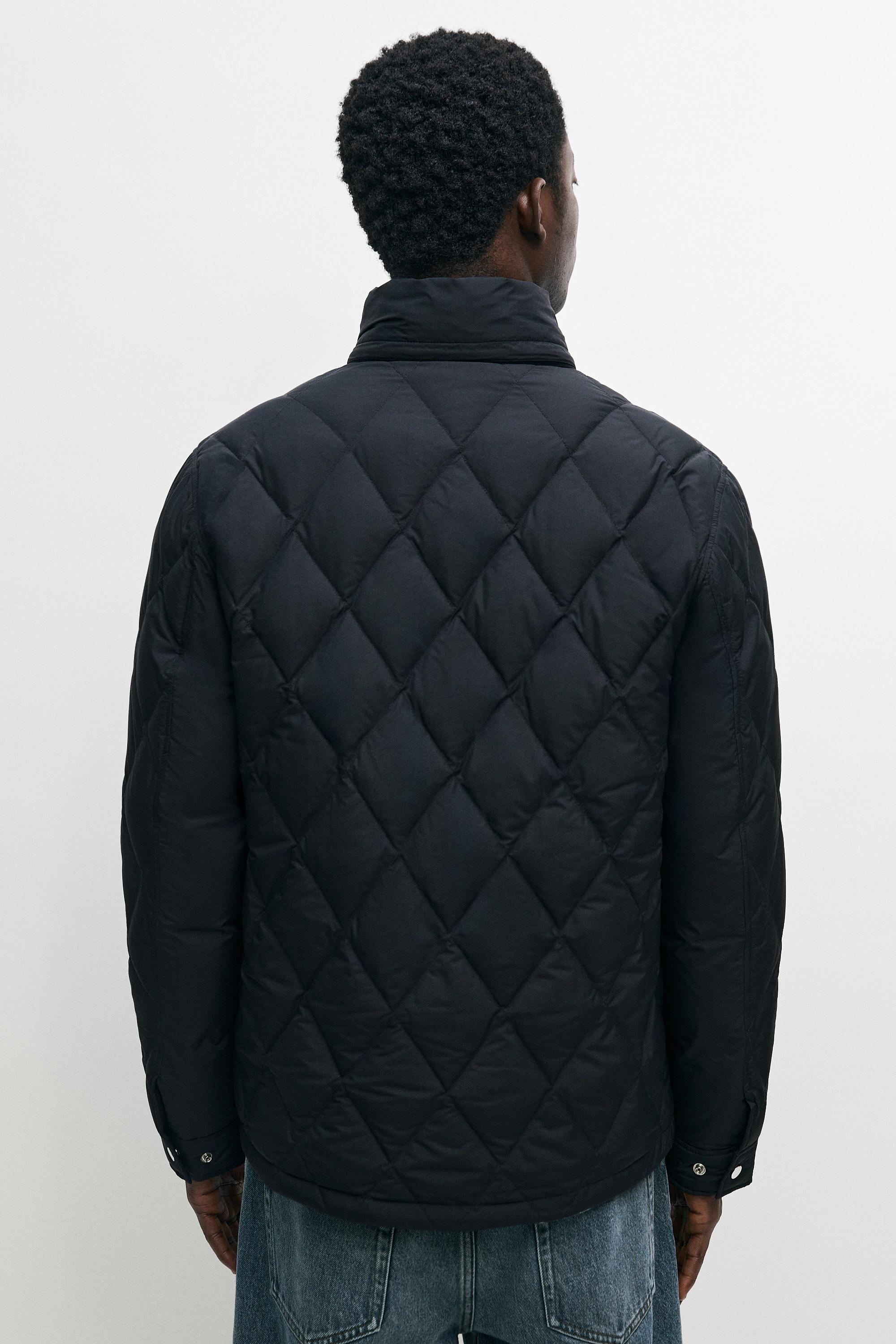 Down jacket with button detail