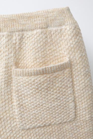 TEXTURED KNIT BERMUDA SHORTS - Light beige by Zara - Image 3