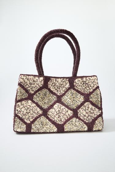 BOLSO SHOPPER BRILLOS ABALORIOS - Multicolor de Zara