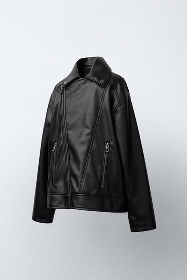 FAUX LEATHER BIKER JACKET - Black by Zara - Image 1