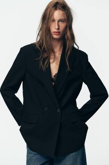 OVERSIZED DOUBLE-BREASTED BLAZER - Black by Zara - Image 3