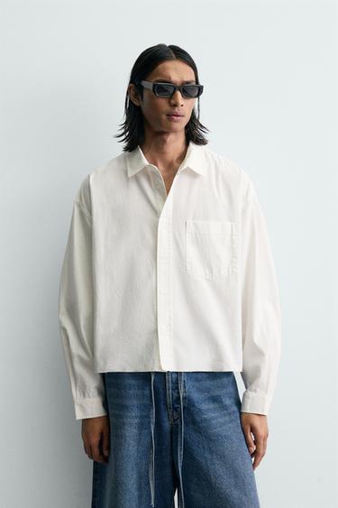 KOŠILE BOXY FIT S PRANÝM EFEKTEM - Bílá od Zara