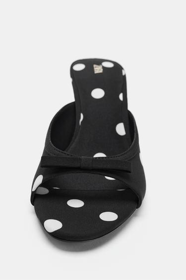 SANDALES IMPRIMÉES À NŒUD - Noir de Zara - Image 3