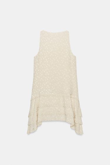 ROBE COURTE JACQUARD ZW COLLECTION - Écru / Beige de Zara - Image 7