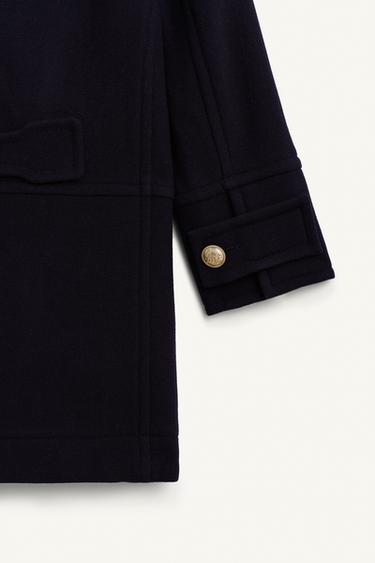 MANTEAU À BOUTONNAGE CROISÉ MÉLANGE DE LAINE ÉDITION LIMITÉE - Bleu marine de Zara - Image 10