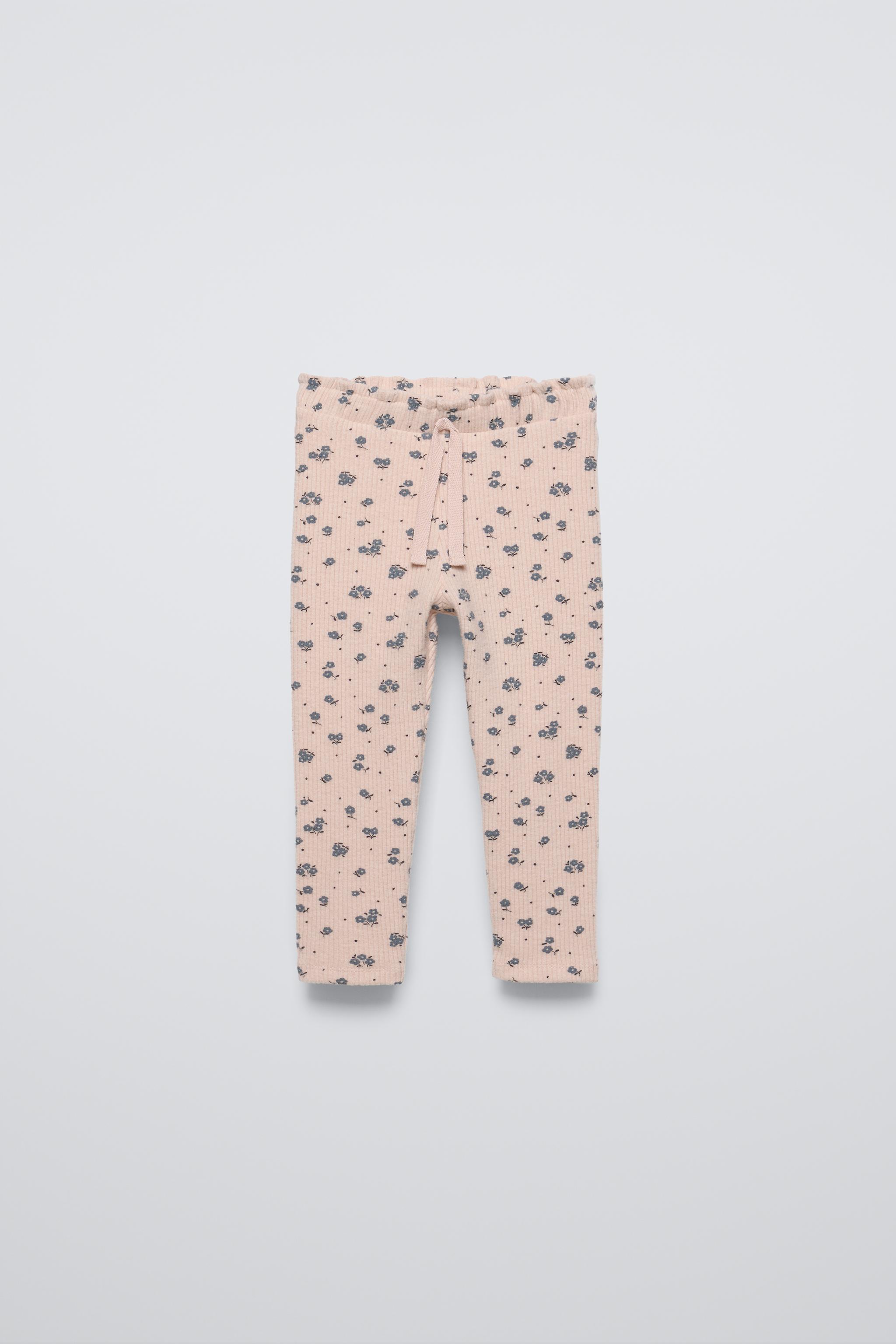 ZARA baby girl taupe floral sweater 2024 and leggings