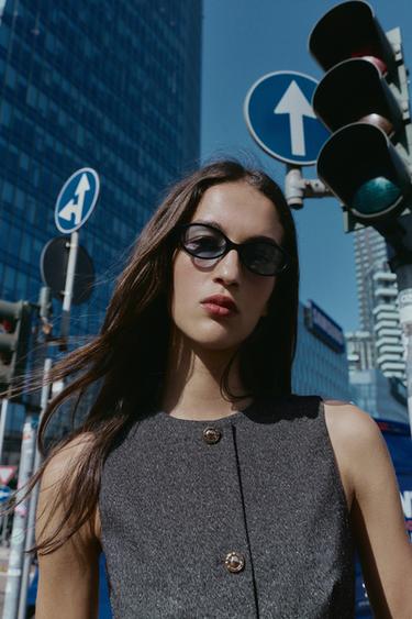 MARLED WAISTCOAT TOP WITH BELT - Grey marl by Zara - Image 2