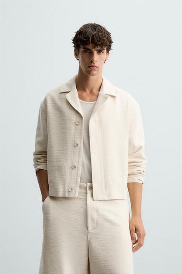 TEXTURED OVERSHIRT - Beige by Zara