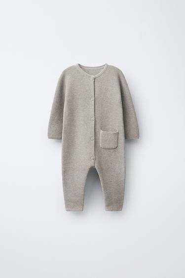 KNIT JUMPSUIT LINKS - Light beige by Zara