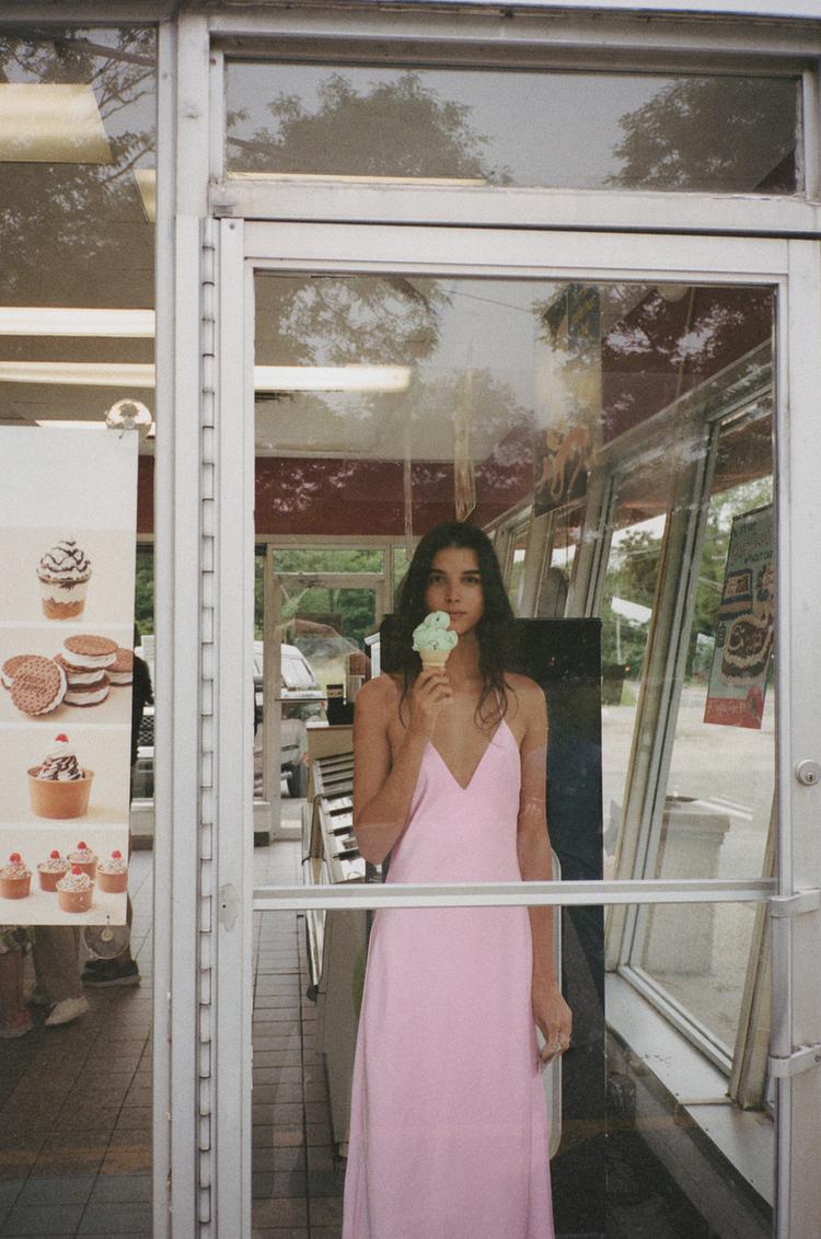 VESTITO MIDI SATINATO Rosa Malva ZARA Italia Italy - Main Image