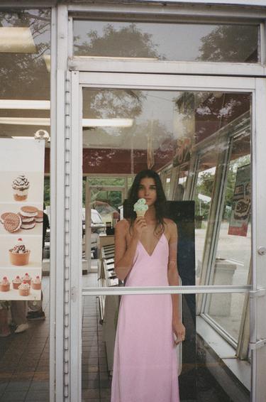 Zara SATIN MIDI DRESS - Pink / Mauve