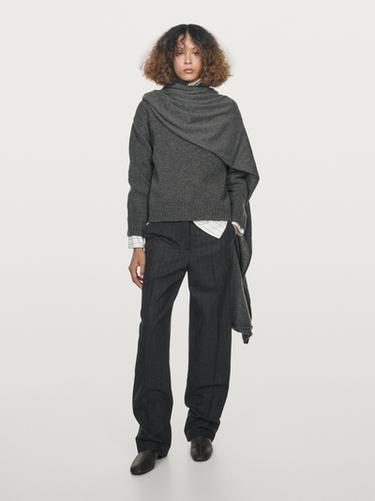 Zara Striped wool blend trousers - Cobalt