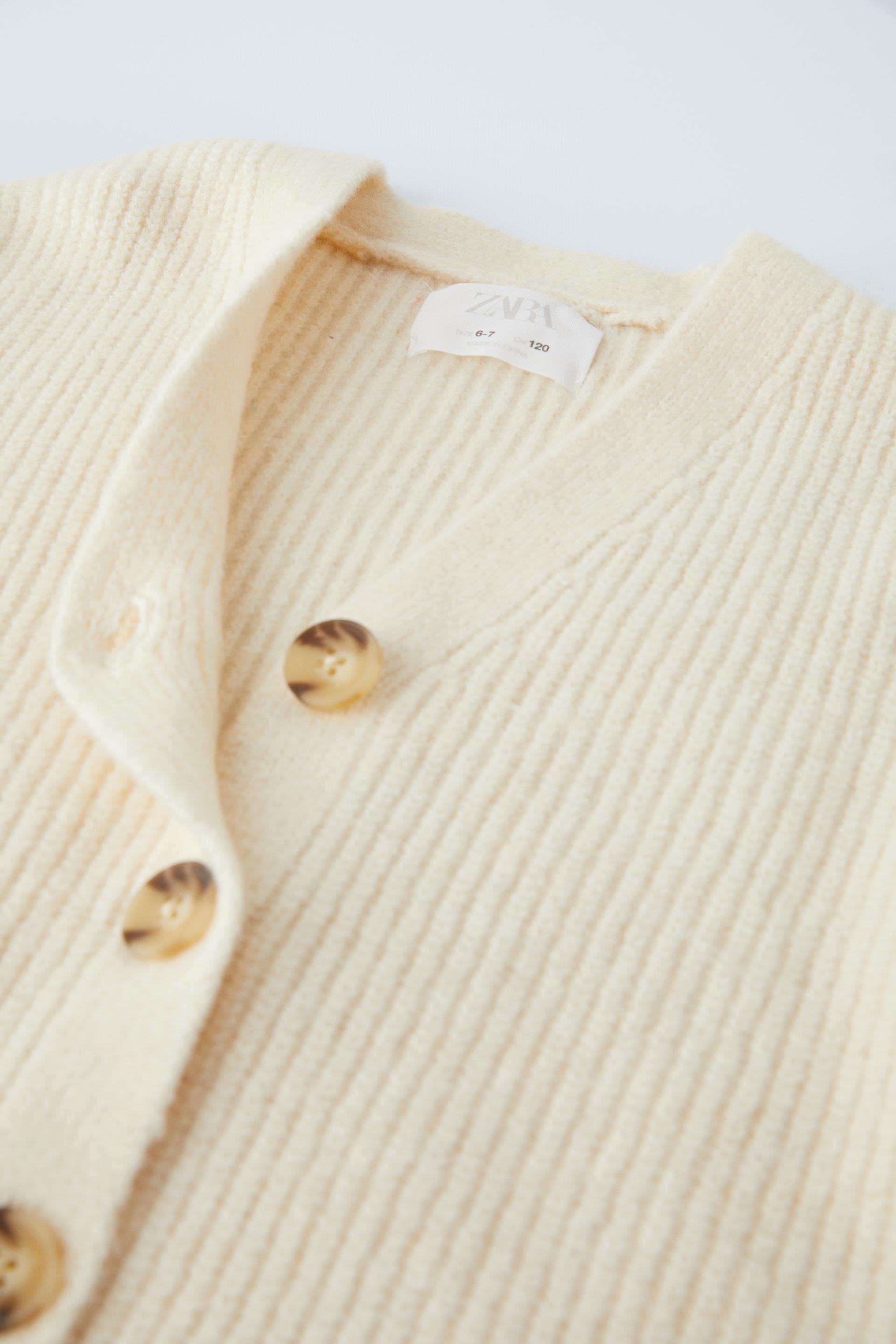 BUTTONED KNIT CARDIGAN - Light khaki