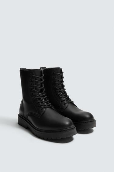 CHUNKY LACE-UP BOOTS - Black by Zara
