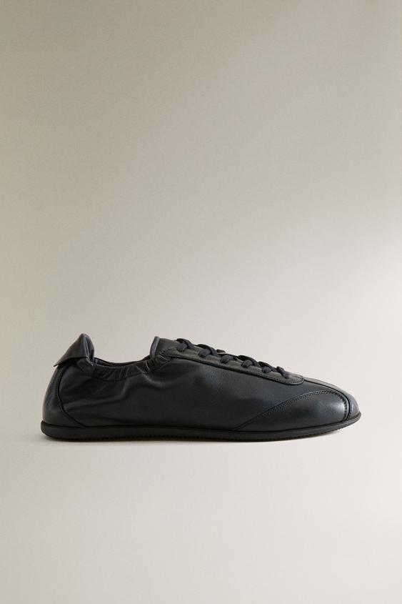 Zara LEATHER SNEAKERS - Black - Image 0