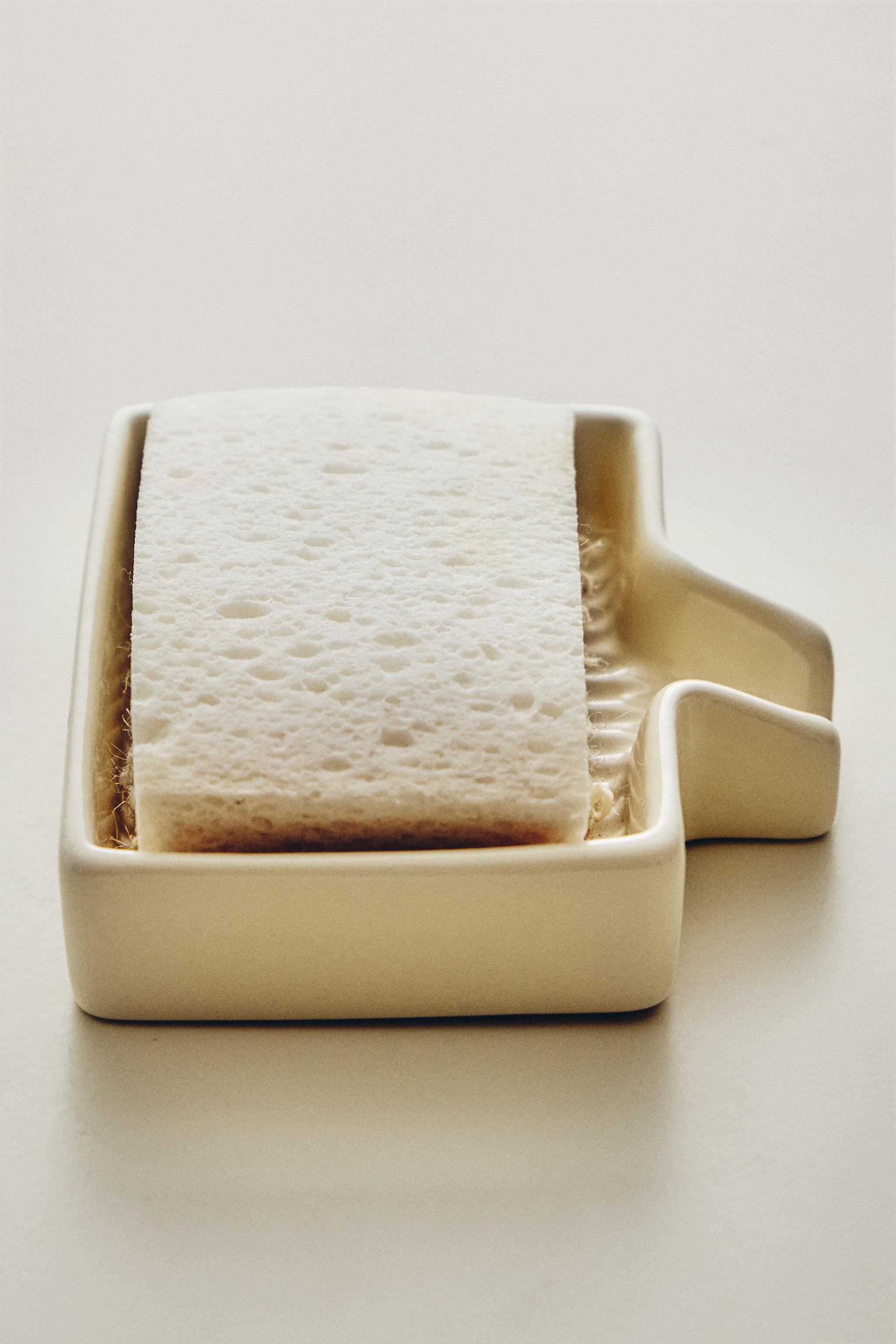 CERAMIC SCOURER TRAY — Cream