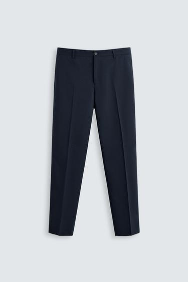 PANTALÓN TRAJE ESTRUCTURA - Marino de Zara