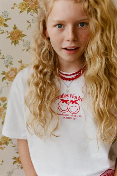 CAMISETA ESTAMPADA Y PARCHE SMILEYWORLD ® - Blanco de Zara