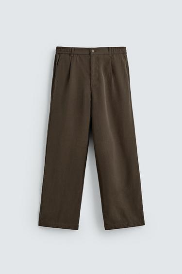 PANTALON FLUIDE COUPE DÉCONTRACTÉE - Marron de Zara